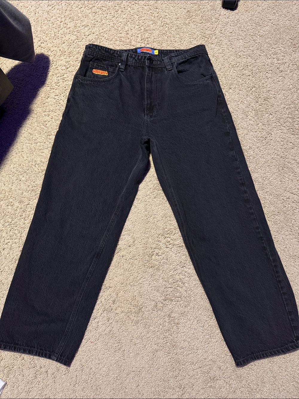 Empyre Men's Black Relaxed Straight Jeans Sz 34